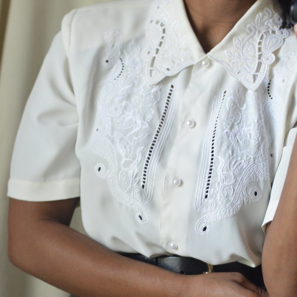 SOLD Vintage Ornate Floral Top